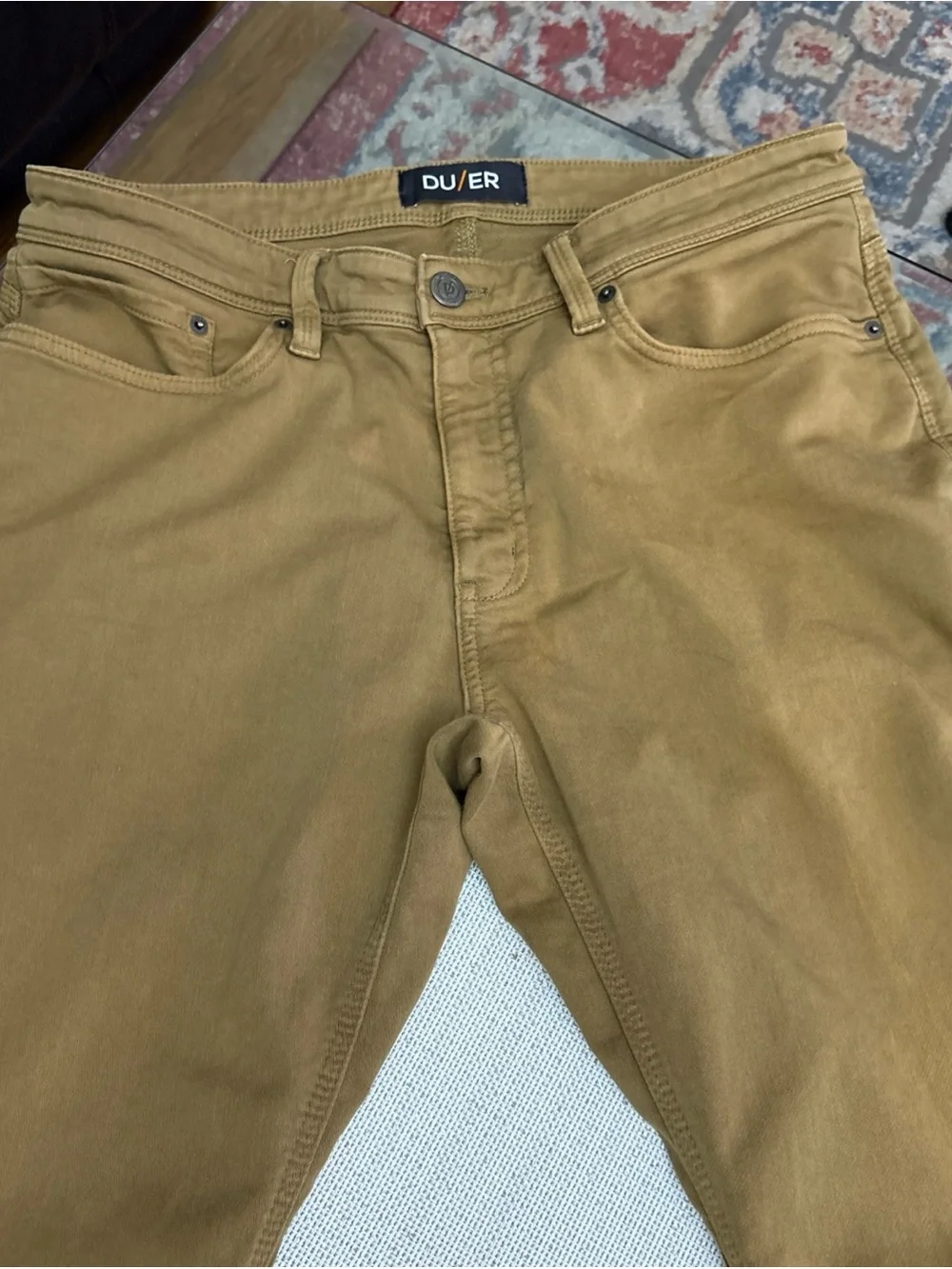 DU/ER Men's Slim Chinos in Caramel Tan